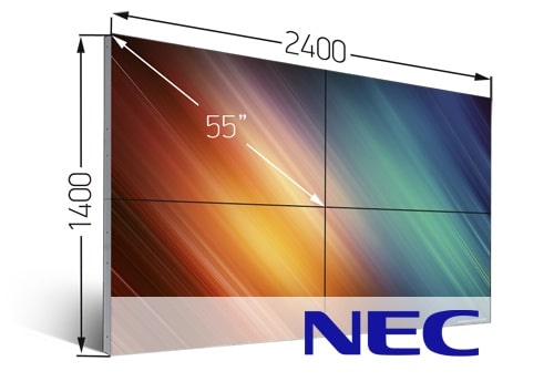 Видеостена из 4-х дисплеев NEC 55